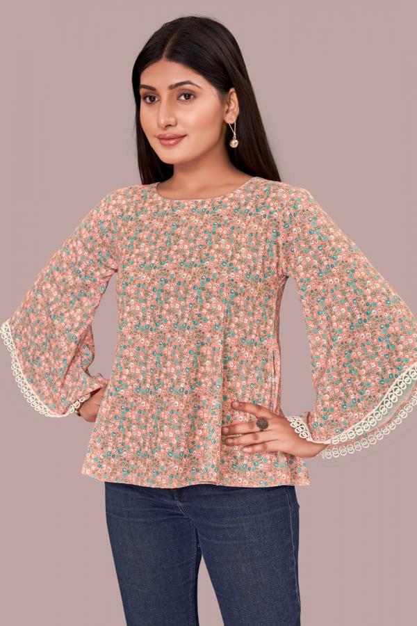 Ff 1002 Western Designer Printed Top With Inner western wear